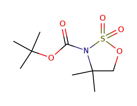 Molecular Structure of 454248-55-6 (tert-butyl 4,4-Dimethyl-2,2-dioxooxathiazolidine-3-carboxylate)