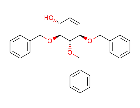 Molecular Structure of 220564-16-9 (2-Cyclohexen-1-ol, 4,5,6-tris(phenylmethoxy)-, (1R,4R,5S,6S)-)