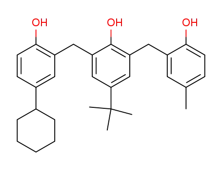 2-(5-cyclohexyl-2-hydroxybenzyl)-4-t-butyl-6-(2-hydroxy-5-methylbenzyl)-phenol