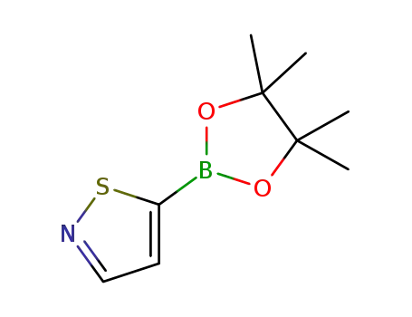 Molecular Structure of 1045809-78-6 (5-(4,4,5,5-Tetramethyl-1,3,2-dioxaborolan-2-yl)isothiazole)