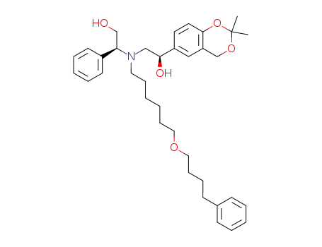 Molecular Structure of 380414-69-7 ((1R,1'S)-1-(2,2-dimethyl-4H-benzo[1,3]dioxin-6-yl)-2-{(2-hydroxy-1-phenyl-ethyl)-[6-(4-phenyl-butoxy)-hexyl]-amino}-ethanol)