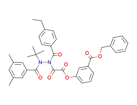 Molecular Structure of 784186-37-4 (3-{[<i>N</i>'-<i>tert</i>-butyl-<i>N</i>'-(3,5-dimethyl-benzoyl)-<i>N</i>-(4-ethyl-benzoyl)-hydrazino]-oxo-acetoxy}-benzoic acid benzyl ester)