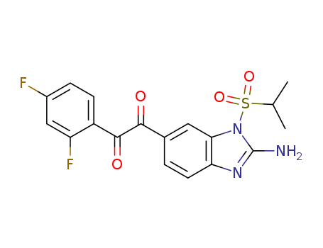 1,2-ETHANEDIONE, 1-[2-AMINO-1-[(1-METHYLETHYL)SULFONYL]-1H-BENZIMIDAZOL-6-YL]-2-(2,4-DIFLUOROPHENYL)-