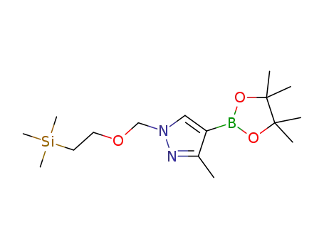Molecular Structure of 1690341-57-1 (3-Methyl-4-(4,4,5,5-Tetramethyl-[1,3,2]Dioxaborolan-2-Yl)-1-(2-Trimethylsilanyl-Ethoxymethyl)-1H-Pyrazole)