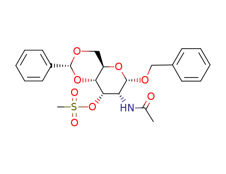 benzyl 2-acetamido-4,6-O-benzylidene-2-deoxy-3-O-methanesulfonyl-α-D-allopyranoside