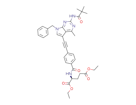 diethyl N-{2-pivaloylamino-4-methyl[(pyrrolo[2,3-d]pyrimidin-5-yl)ethynyl-7-(N-benzyl)]benzoyl}-L-glutamate