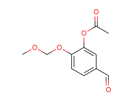 Molecular Structure of 65298-95-5 (Benzaldehyde, 3-(acetyloxy)-4-(methoxymethoxy)-)