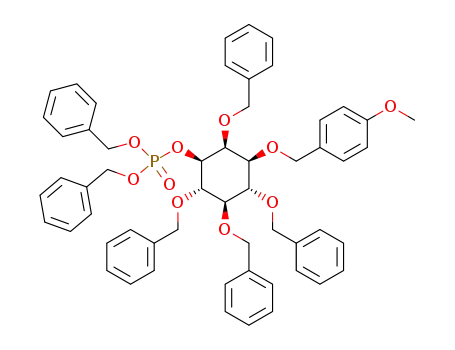 Molecular Structure of 180794-83-6 (D-myo-Inositol, 1-O-(4-methoxyphenyl)methyl-2,4,5,6-tetrakis-O-(phenylmethyl)-, bis(phenylmethyl) phosphate)