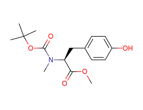 Molecular Structure of 112196-59-5 (L-Tyrosine, N-[(1,1-dimethylethoxy)carbonyl]-N-methyl-, methyl ester)