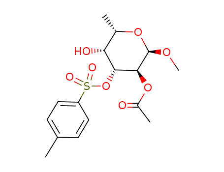 Molecular Structure of 103930-42-3 (3-O-(4-TOLUENESULFONYL)-2-O-ACETYL-L-METHYLFUCOSIDE)