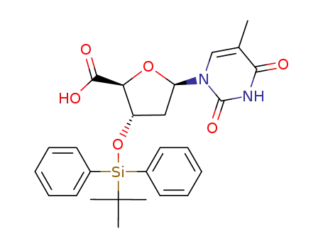 (2S,3S,5R)-3-(tert-butyldiphenylsilanyloxy)-5-(5-methyl-2,4-dioxo-3,4-dihydro-2H-pyrimidin-1-yl)-tetrahydrofuran-2-carboxylic acid