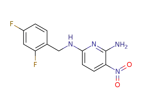 Molecular Structure of 157840-46-5 (N<sub>2</sub>-(2,4-difluorobenzyl)-5-nitropyridine-2,6-diamine)