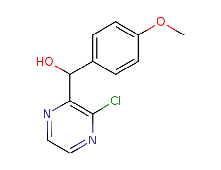 Molecular Structure of 121246-87-5 (Pyrazinemethanol, 3-chloro-a-(4-methoxyphenyl)-)