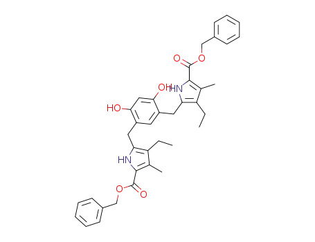 Molecular Structure of 675608-60-3 (1H-Pyrrole-2-carboxylic acid,
5,5'-[(4,6-dihydroxy-1,3-phenylene)bis(methylene)]bis[4-ethyl-3-methyl-,
bis(phenylmethyl) ester)