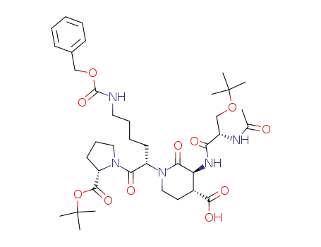 (3S,4R,2'S,1''S,2'''S)-3-(2'-acetylamino-3'-tert-butoxy-propionylamino)-1-[5''-benzyloxycarbonylamino-1''-(2'''-tert-butoxycarbonyl-pyrrolidine-1'''-carbonyl)-pentyl]-2-oxo-piperidine-4-carboxylic acid