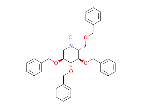 Molecular Structure of 396098-61-6 (Piperidine,
1-chloro-3,4,5-tris(phenylmethoxy)-2-[(phenylmethoxy)methyl]-,
(2R,3R,4R,5S)-)