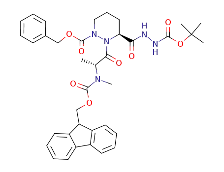 (S)-3-(N'-tert-Butoxycarbonyl-hydrazinocarbonyl)-2-{(R)-2-[(9H-fluoren-9-ylmethoxycarbonyl)-methyl-amino]-propionyl}-tetrahydro-pyridazine-1-carboxylic acid benzyl ester