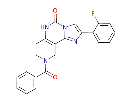 9-Benzoyl-2-(2-fluorophenyl)-7,8,9,10-tetrahydro-imidazo[1,2-c]pyrido[3,4-e]pyrimidin-5(6H)-one