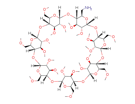 Molecular Structure of 129867-48-7 (mono(6-amino-6-deoxy)-per(2,3,6-O-methyl)-β-cyclodextrin)