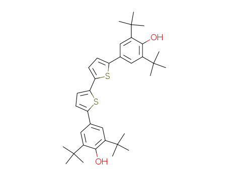 Molecular Structure of 121846-89-7 (Phenol, 4,4'-[2,2'-bithiophene]-5,5'-diylbis[2,6-bis(1,1-dimethylethyl)-)
