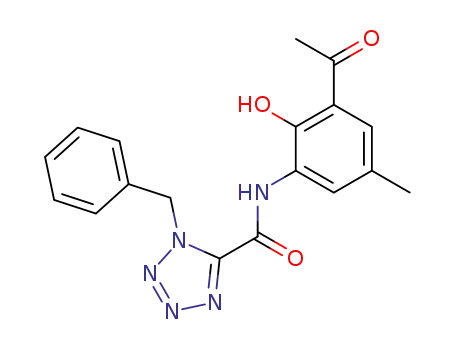 1-benzyl-1<i>H</i>-tetrazole-5-carboxylic acid 3-acetyl-2-hydroxy-5-methyl-anilide