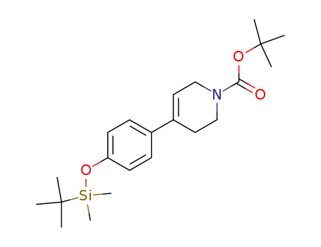 Molecular Structure of 357608-35-6 (1(2H)-Pyridinecarboxylic acid,
4-[4-[[(1,1-dimethylethyl)dimethylsilyl]oxy]phenyl]-3,6-dihydro-,
1,1-dimethylethyl ester)