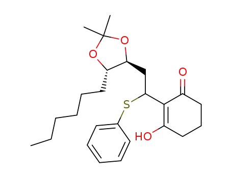 2-[2-((4S,5S)-5-Hexyl-2,2-dimethyl-[1,3]dioxolan-4-yl)-1-phenylsulfanyl-ethyl]-3-hydroxy-cyclohex-2-enone