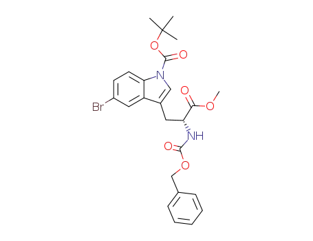 D-Tryptophan,
5-bromo-1-[(1,1-dimethylethoxy)carbonyl]-N-[(phenylmethoxy)carbonyl]-,
methyl ester