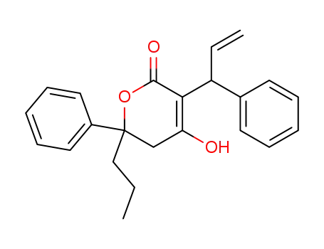 5,6-dihydro-4-hydroxy-6-phenyl-6-propyl-3-(1-phenyl-2E-propenyl)-2H-pyran-2-one