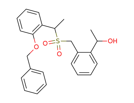 Molecular Structure of 627105-69-5 (Benzenemethanol,
a-methyl-2-[[[1-[2-(phenylmethoxy)phenyl]ethyl]sulfonyl]methyl]-)