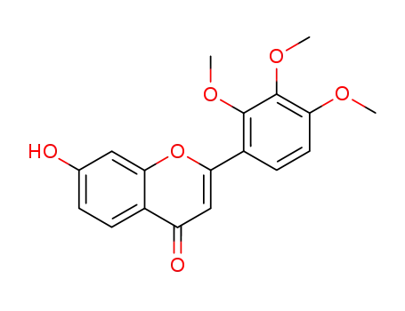 Molecular Structure of 144707-13-1 (4H-1-Benzopyran-4-one, 7-hydroxy-2-(2,3,4-trimethoxyphenyl)-)