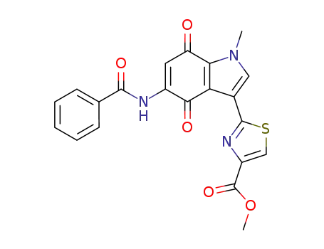 2-(5-benzoylamino-1-methyl-4,7-dioxo-4,7-dihydro-1<i>H</i>-indol-3-yl)-thiazole-4-carboxylic acid methyl ester