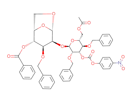 2-O-{6-O-acetyl-2,4-di-O-benzyl-3-O-[(p-nitrophenyl)formyl]-α-D-mannopyranosyl}-4-O-benzoyl-3-O-benzyl-1,6-anhydro-β-L-gulopyranose