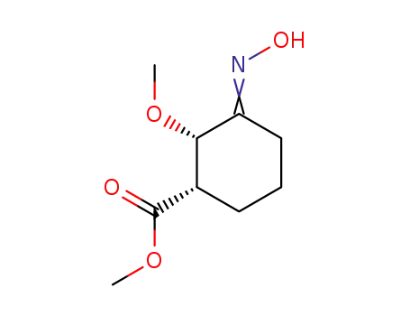 Molecular Structure of 159581-81-4 (Cyclohexanecarboxylic acid, 3-(hydroxyimino)-2-methoxy-, methyl ester, (1S-cis)- (9CI))
