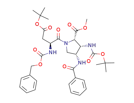 methyl {N<sup>2</sup>-[(benzyloxy)carbonyl]-O<sup>4</sup>-(tert-butyl)-L-aspart-1-yl}-(2S,3R,4R)-4-(benzoylamino)-3-{[(tert-butoxy)carbonyl]amino}prolinate