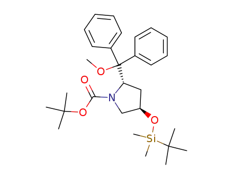 4-(<i>tert</i>-butyl-dimethyl-silanyloxy)-2-(methoxy-diphenyl-methyl)-pyrrolidine-1-carboxylic acid <i>tert</i>-butyl ester