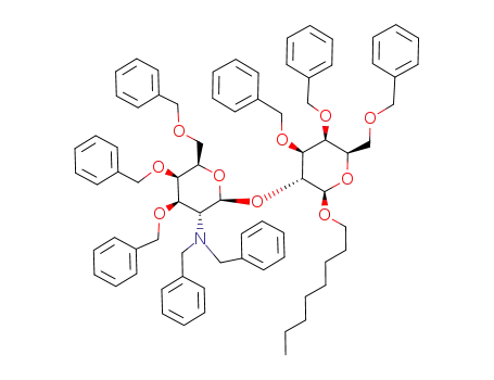 Dibenzyl-[(2S,3R,4R,5R,6R)-4,5-bis-benzyloxy-6-benzyloxymethyl-2-((2R,3R,4S,5S,6R)-4,5-bis-benzyloxy-6-benzyloxymethyl-2-octyloxy-tetrahydro-pyran-3-yloxy)-tetrahydro-pyran-3-yl]-amine