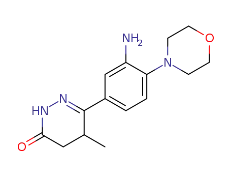 Molecular Structure of 103585-23-5 (3(2H)-Pyridazinone,6-[3-amino-4-(4-morpholinyl)phenyl]-4,5-dihydro-5-methyl-)
