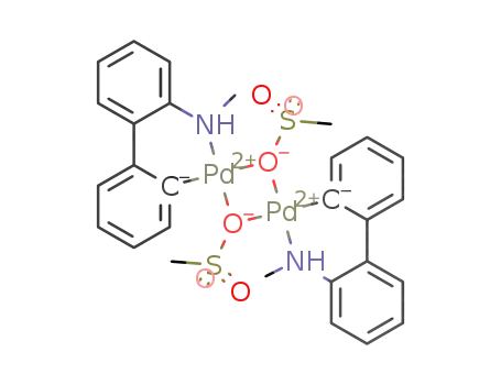 Molecular Structure of 1581285-85-9 ((2′-methylamino-1,1′-biphenyl-2-yl)methanesulfonatopalladium(II) dimer)