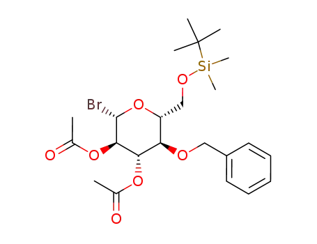 Acetic acid (2S,3R,4S,5R,6R)-3-acetoxy-5-benzyloxy-2-bromo-6-(tert-butyl-dimethyl-silanyloxymethyl)-tetrahydro-pyran-4-yl ester