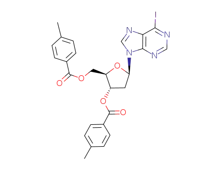 Molecular Structure of 756494-16-3 (9-[2-deoxy-3,5-di-O-(4-methylbenzoyl)-β-D-erythro-pentofuranosyl]-6-iodopurine)