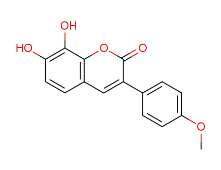 Molecular Structure of 161942-57-0 (7,8-dihydroxy-3-(4'-methoxyphenyl)-2H-chromen-2-one)