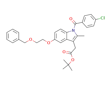 Molecular Structure of 346424-37-1 (t-butyl 5-(2-benzyloxyethoxy)-1-(4-chlorobenzoyl)-2-methyl indole 3-acetate)