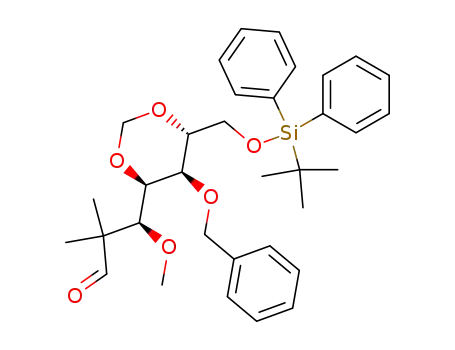 Molecular Structure of 289666-94-0 ((+)-(3S,4R,5R,6R)-5-benzyloxy-7-tert-butyldiphenylsilyloxy-2,2-dimethyl-3-methoxy-4,6-methylenedioxyheptanal)