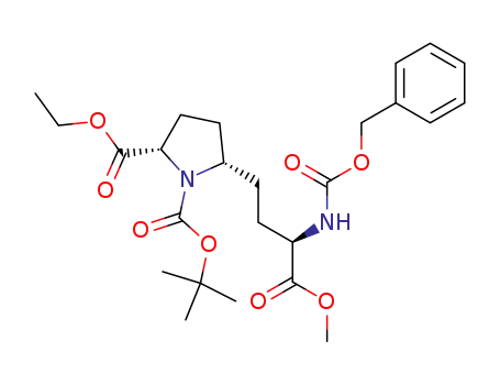 ethyl (2S,3'R)-cis-1-(tert-butyloxycarbonyl)-5-[(3'-amino-(N-benzyloxycarbonyl)-3'-methoxycarbonyl)-propyl]prolinate
