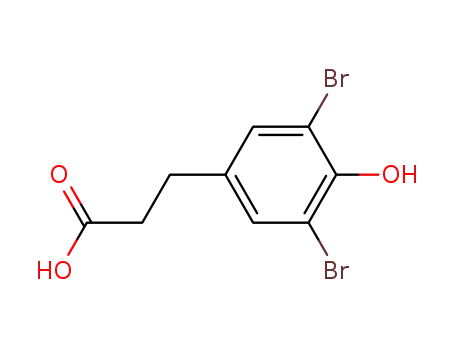 Molecular Structure of 13811-12-6 (3-(3,5-DIBROMO-4-HYDROXYPHENYL)PROPANOIC ACID)