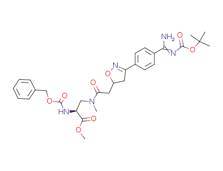 (S)-3-({2-[3-(4-{Amino-[(E)-tert-butoxycarbonylimino]-methyl}-phenyl)-4,5-dihydro-isoxazol-5-yl]-acetyl}-methyl-amino)-2-benzyloxycarbonylamino-propionic acid methyl ester