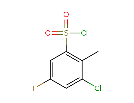 Molecular Structure of 306937-30-4 (3-CHLORO-5-FLUORO-2-METHYLBENZENE SULFONYL CHLORIDE)