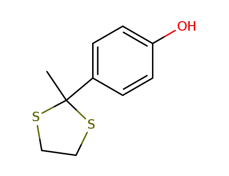 Molecular Structure of 22068-57-1 (2-(4-HYDROXYPHENYL)-2-METHYL-1,3-DITHIOLAN)