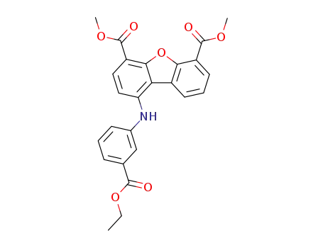 Molecular Structure of 853070-82-3 (1-(3-ethoxycarbonylphenylamino)dibenzofuran-4,6-dicarboxylic acid dimethyl ester)